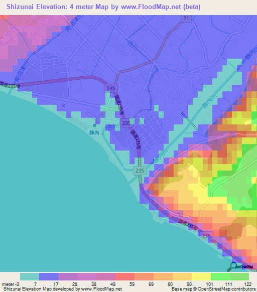 Shizunai,Japan Elevation Map