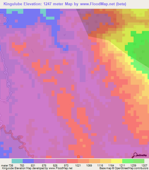 Kingulube,Congo (Kinshasa) Elevation Map