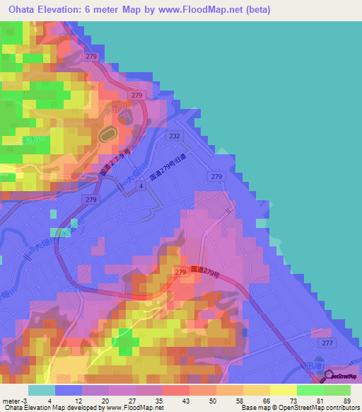 Ohata,Japan Elevation Map