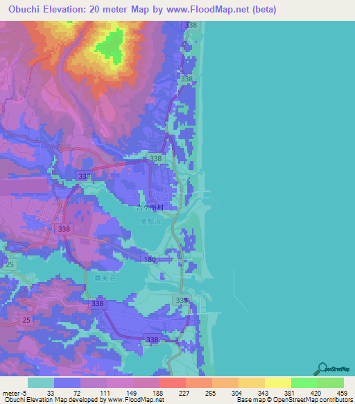 Obuchi,Japan Elevation Map