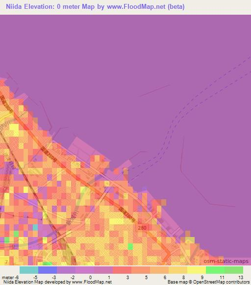 Niida,Japan Elevation Map
