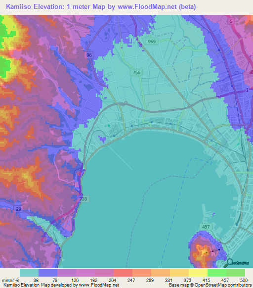 Kamiiso,Japan Elevation Map