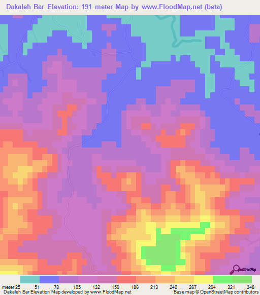 Dakaleh Bar,Iran Elevation Map