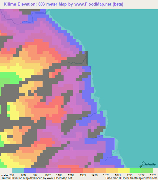 Kilima,Congo (Kinshasa) Elevation Map
