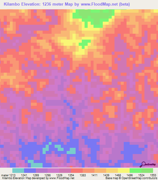 Kilambo,Congo (Kinshasa) Elevation Map