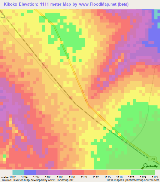 Kikoko,Congo (Kinshasa) Elevation Map