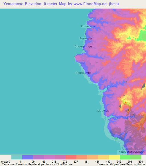 Yemamoso,Vanuatu Elevation Map