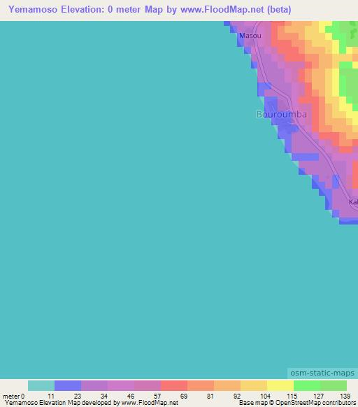Yemamoso,Vanuatu Elevation Map