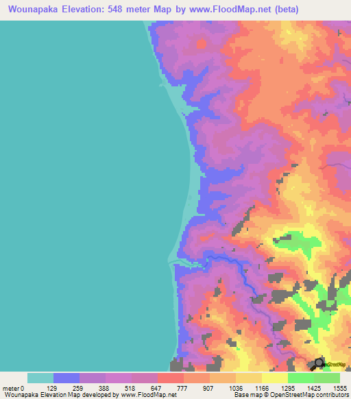Wounapaka,Vanuatu Elevation Map