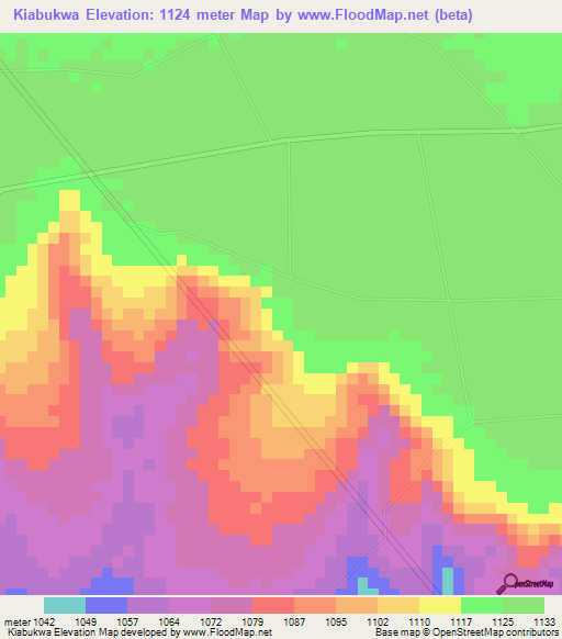 Kiabukwa,Congo (Kinshasa) Elevation Map