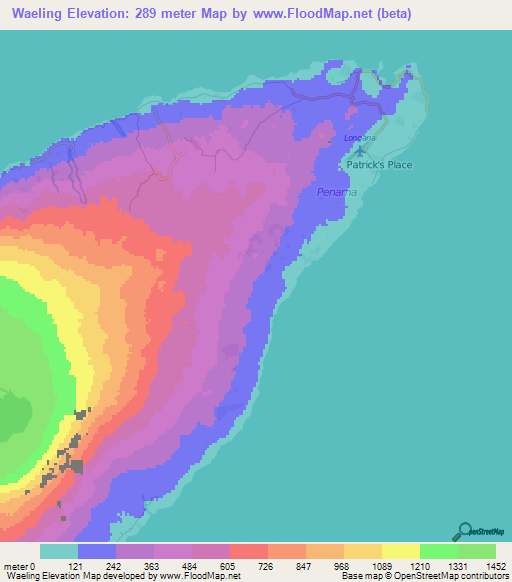 Waeling,Vanuatu Elevation Map
