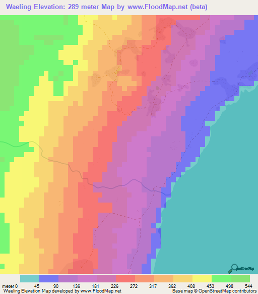 Waeling,Vanuatu Elevation Map