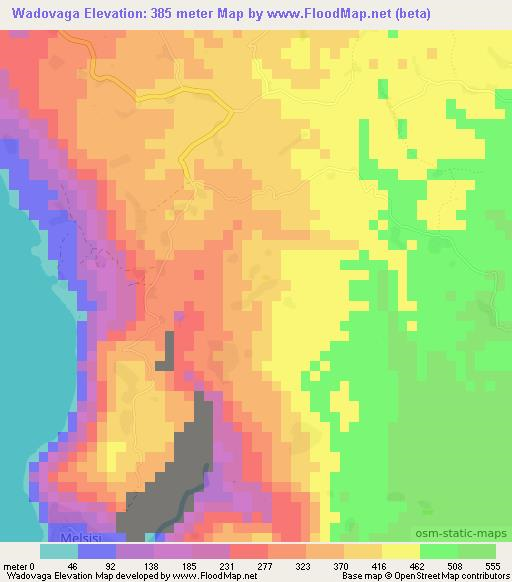 Wadovaga,Vanuatu Elevation Map