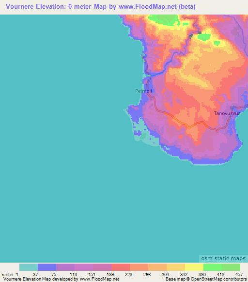 Vournere,Vanuatu Elevation Map