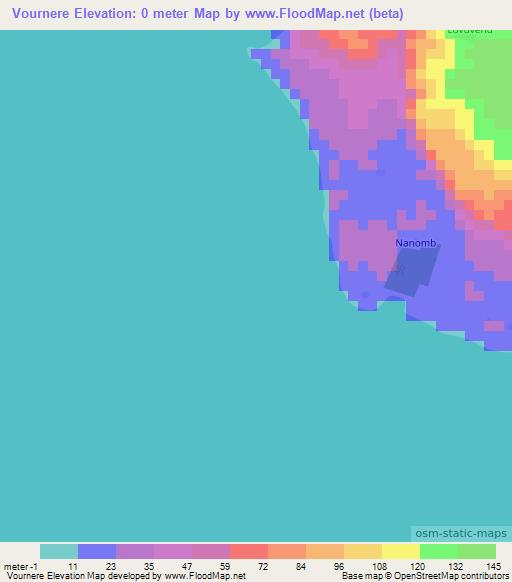 Vournere,Vanuatu Elevation Map