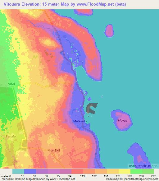 Vitouara,Vanuatu Elevation Map