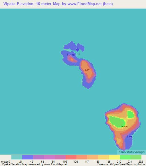 Vipaka,Vanuatu Elevation Map