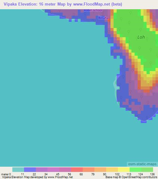 Vipaka,Vanuatu Elevation Map