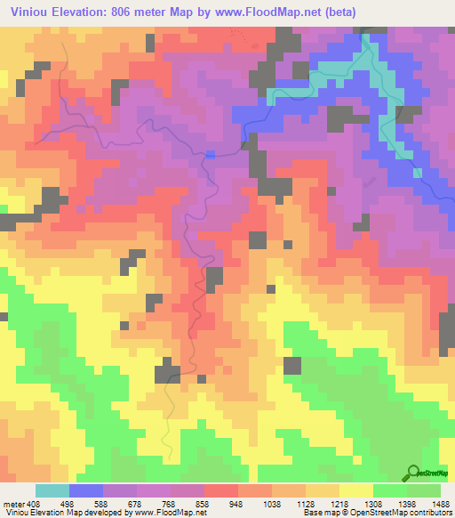 Viniou,Vanuatu Elevation Map