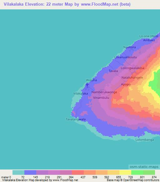 Vilakalaka,Vanuatu Elevation Map