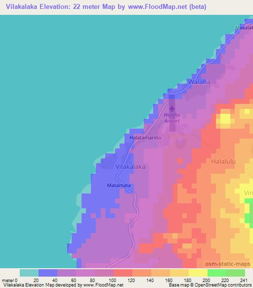 Vilakalaka,Vanuatu Elevation Map