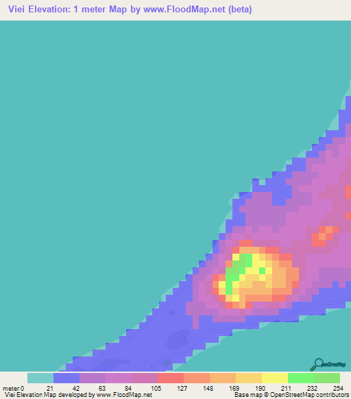 Viei,Vanuatu Elevation Map
