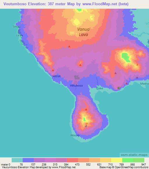 Veutumboso,Vanuatu Elevation Map