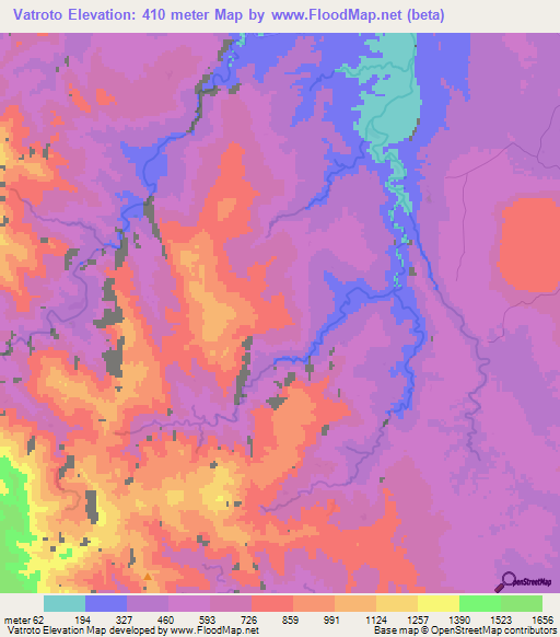 Vatroto,Vanuatu Elevation Map