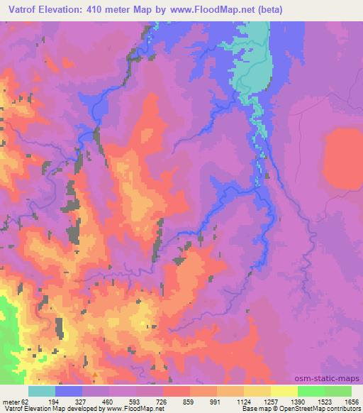 Vatrof,Vanuatu Elevation Map