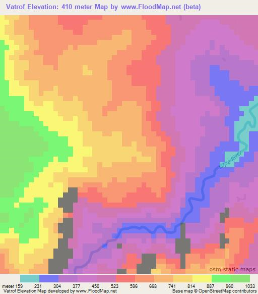 Vatrof,Vanuatu Elevation Map