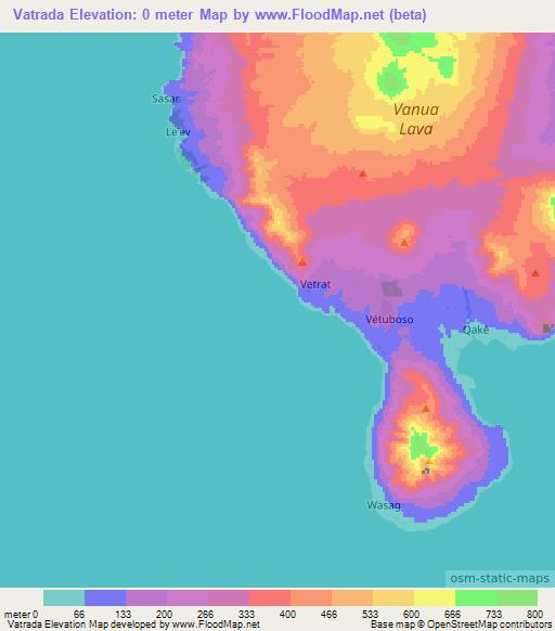 Vatrada,Vanuatu Elevation Map