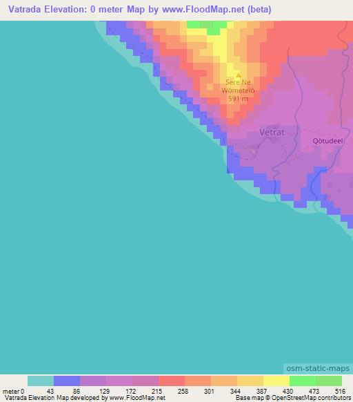 Vatrada,Vanuatu Elevation Map