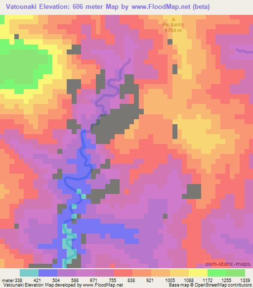 Vatounaki,Vanuatu Elevation Map