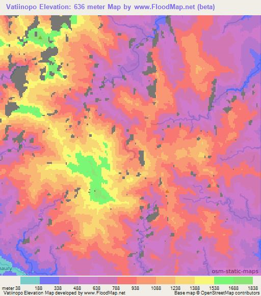 Vatiinopo,Vanuatu Elevation Map