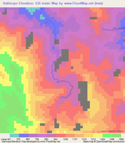 Vatiinopo,Vanuatu Elevation Map