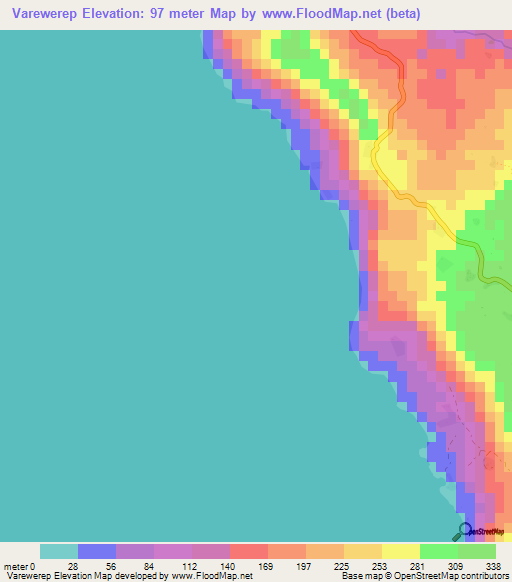 Varewerep,Vanuatu Elevation Map