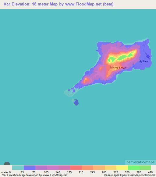 Var,Vanuatu Elevation Map