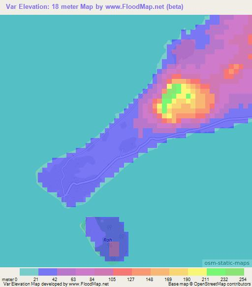 Var,Vanuatu Elevation Map
