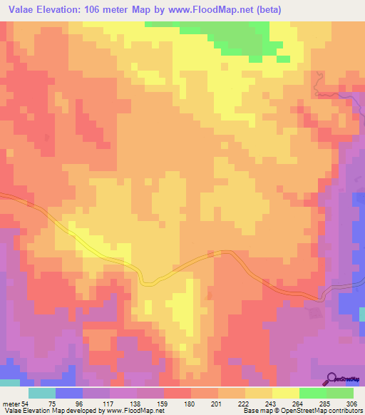Valae,Vanuatu Elevation Map