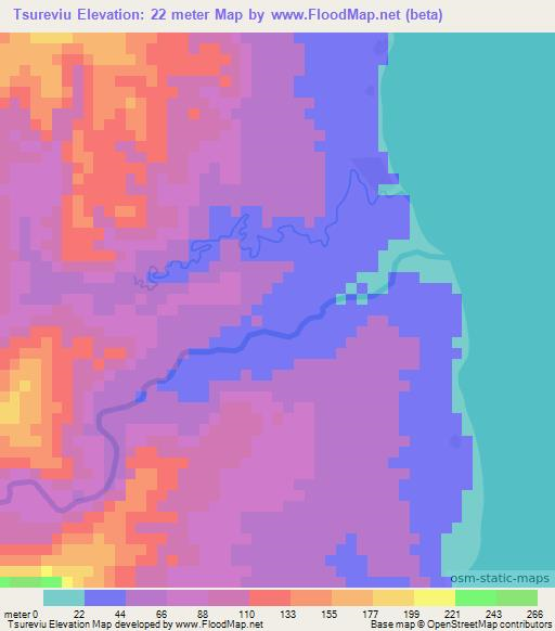 Tsureviu,Vanuatu Elevation Map