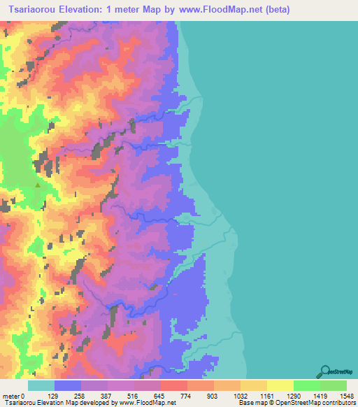 Tsariaorou,Vanuatu Elevation Map