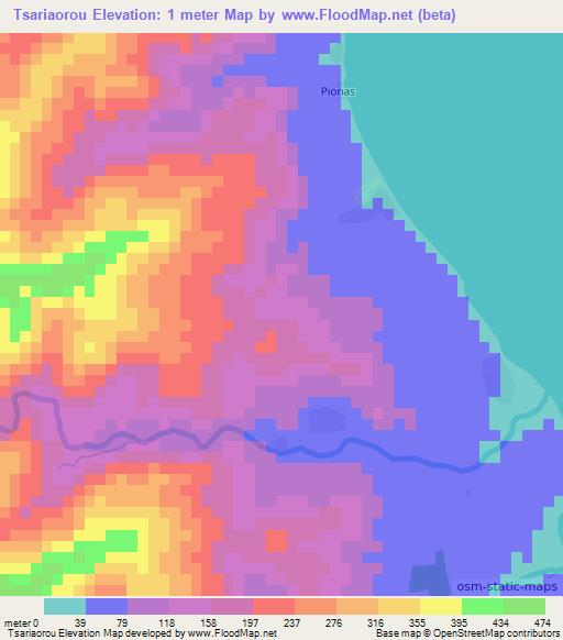 Tsariaorou,Vanuatu Elevation Map
