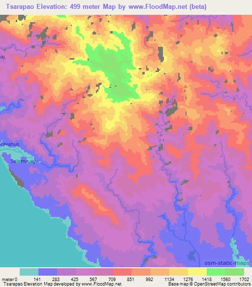 Tsarapao,Vanuatu Elevation Map