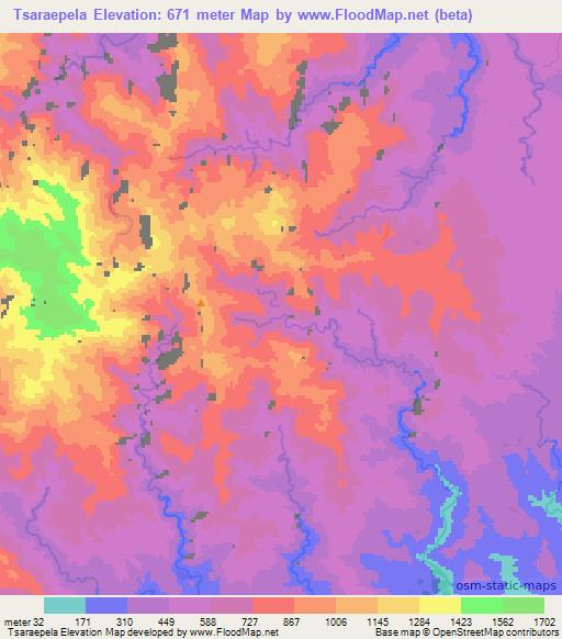 Tsaraepela,Vanuatu Elevation Map