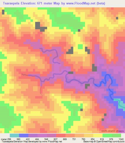 Tsaraepela,Vanuatu Elevation Map