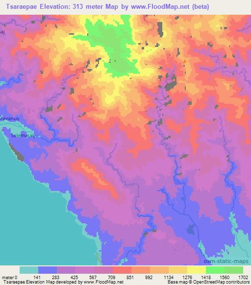 Tsaraepae,Vanuatu Elevation Map