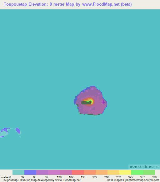 Toupouetap,Vanuatu Elevation Map