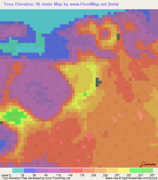 Toou,Vanuatu Elevation Map