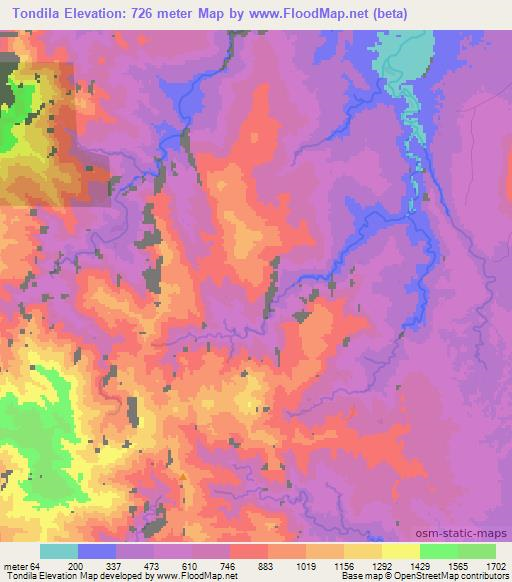 Tondila,Vanuatu Elevation Map