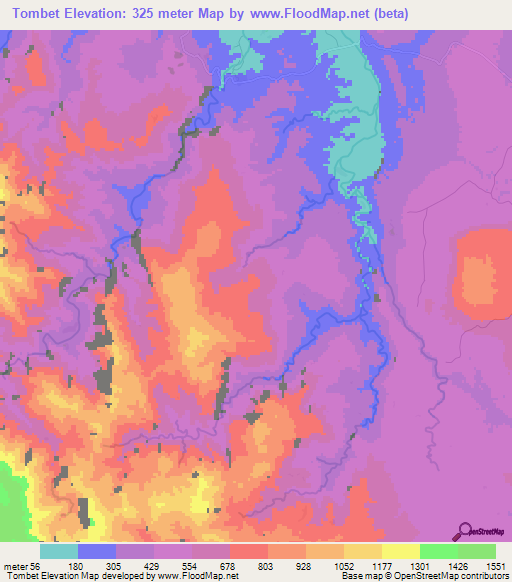 Tombet,Vanuatu Elevation Map